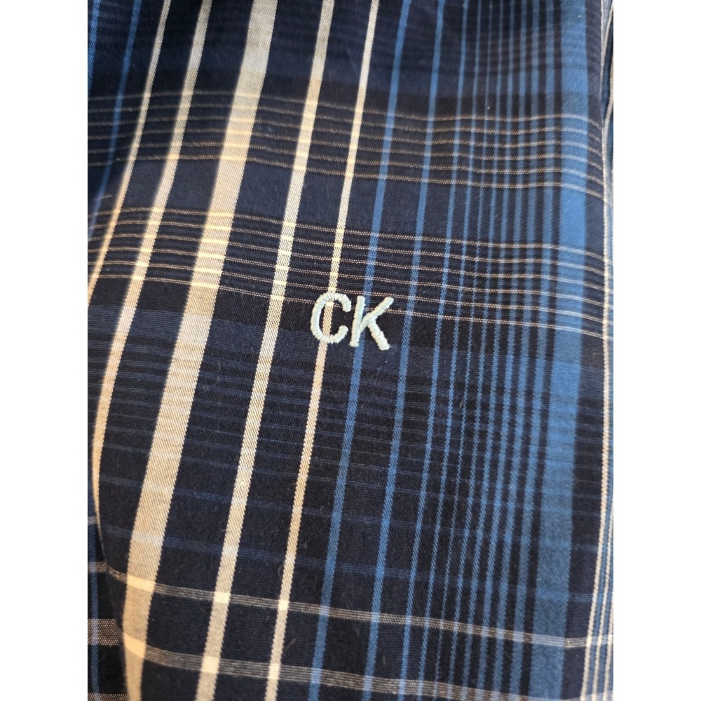 Calvin Klein Jeans Women's Blue Plaid Button Down Shirt Long Sleeve L 14/16 - Picture 3 of 7